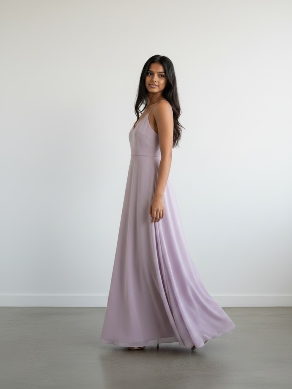 Birdy Grey Lilac Spaghetti-Strap Maxi Dress